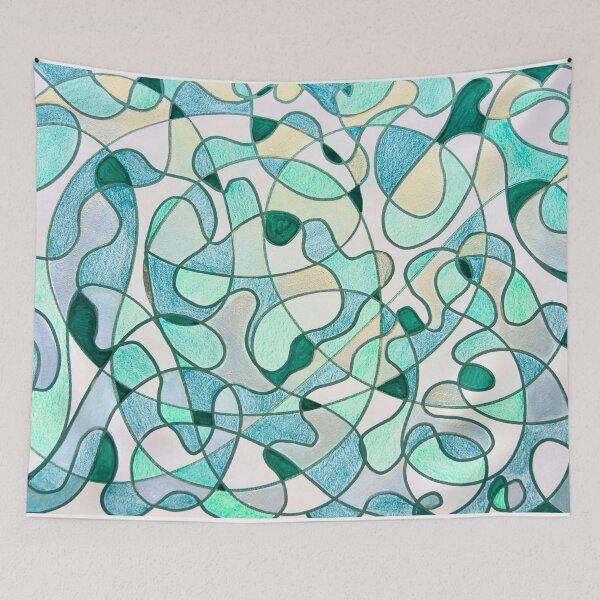 Item preview, Entangled Currents, Mint and Teal Organic Abstract designed and sold by ArithraStudio.