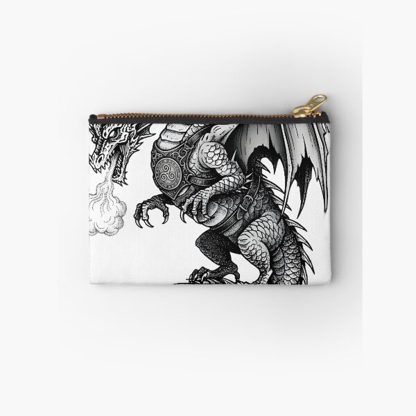 Item preview, Fire Breathing Armored Dragon - Emblem Harness Ink Art designed and sold by DragonSerpent Ink.