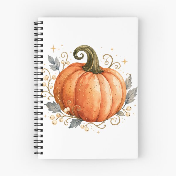 Item preview, Watercolor Pumpkin Autumn Harvest Botanical Cottagecore Fall Art Design Print designed and sold by inkoutninja.