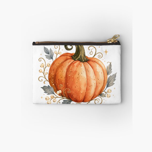 Item preview, Watercolor Pumpkin Autumn Harvest Botanical Cottagecore Fall Art Design Print designed and sold by inkoutninja.