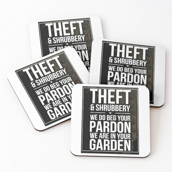 Item preview, Theft And Shrubbery Subway Style Chant (White Text On Black) designed and sold by alexusarena.