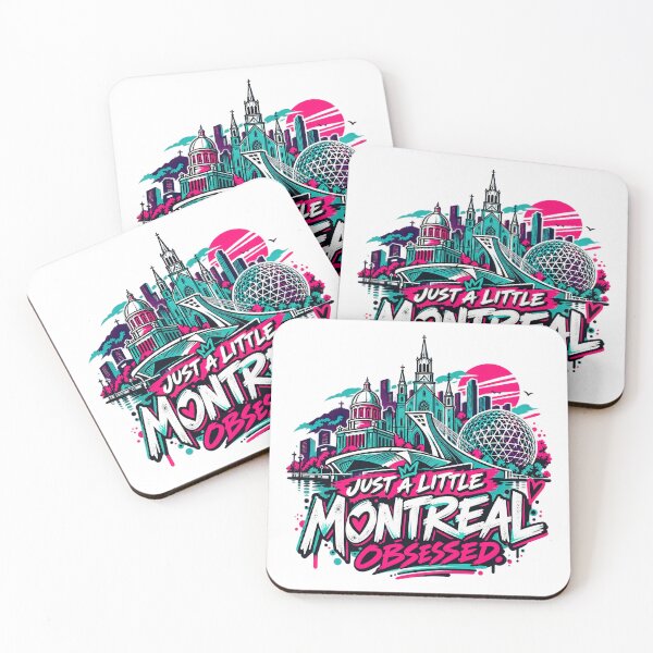 Item preview, Montreal abstract color drawing, Just A Little Montreal Obsessed City Skyline designed and sold by graphic-genie.