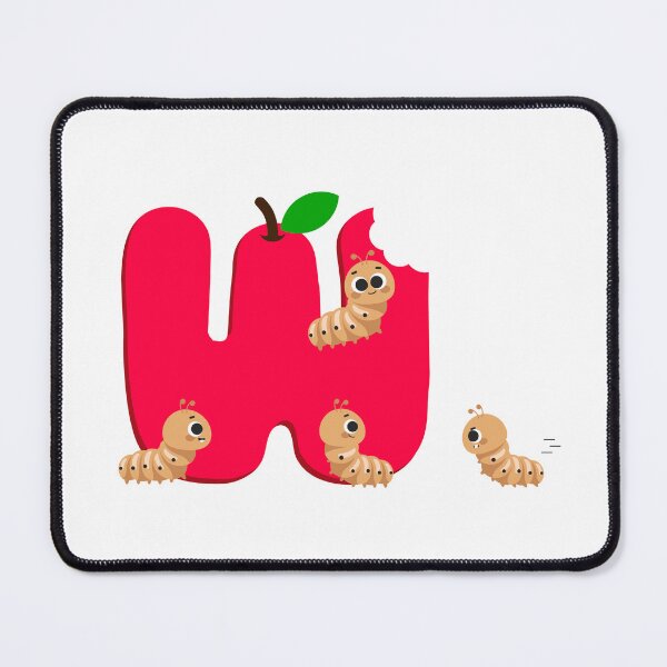 Item preview, Cute Letter W Apple with Little Worms Kawaii Design designed and sold by Mazza-mazza.