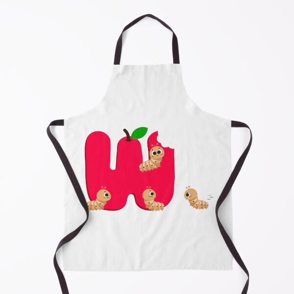 Item preview, Cute Letter W Apple with Little Worms Kawaii Design designed and sold by Mazza-mazza.