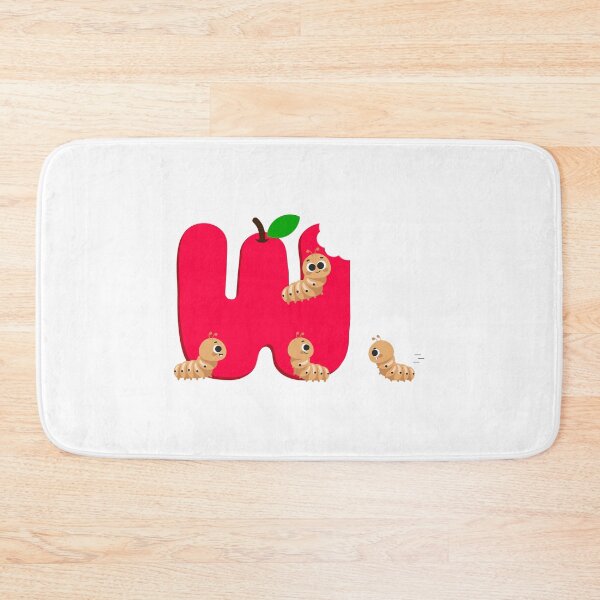 Item preview, Cute Letter W Apple with Little Worms Kawaii Design designed and sold by Mazza-mazza.