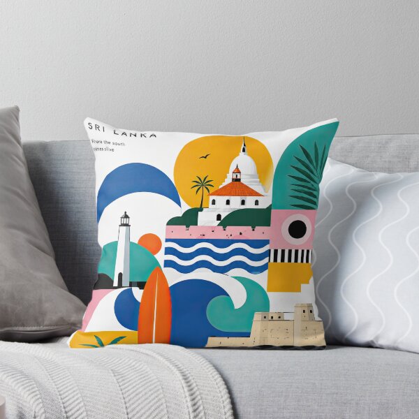 Item preview, Colorful abstract travel poster featuring Sri Lankan landmarks, designed and sold by ckybe.
