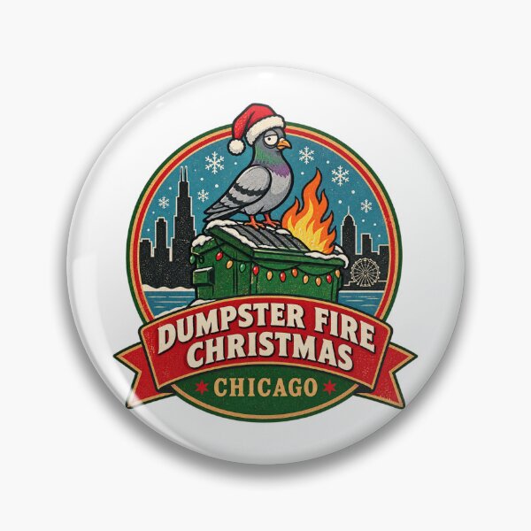 Item preview, Dumpster Fire Christmas Chicago Shirt – Funny Pigeon Santa Meme Design designed and sold by Globalcitytees.
