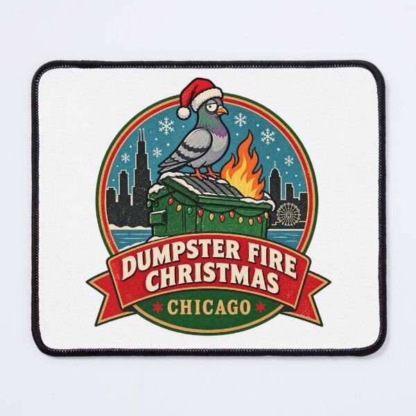 Item preview, Dumpster Fire Christmas Chicago Shirt – Funny Pigeon Santa Meme Design designed and sold by Globalcitytees.