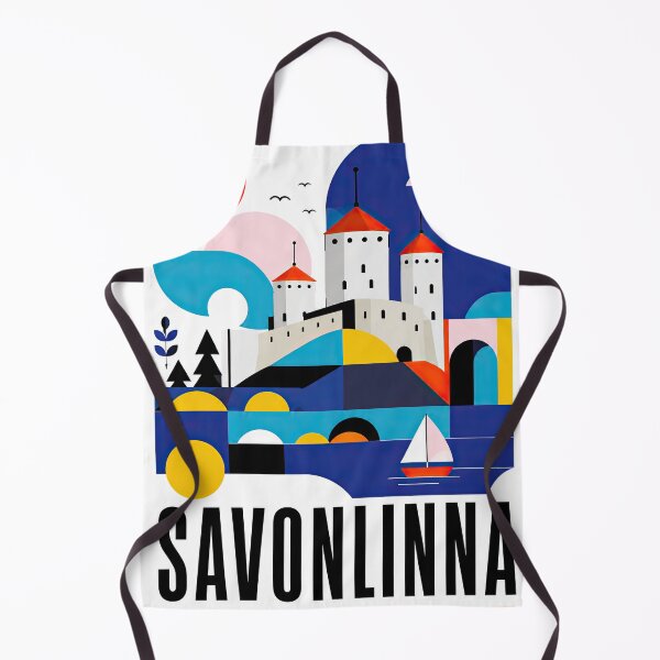Item preview, Colorful geometric travel poster depicting Savonlinna, Finland, designed and sold by ckybe.