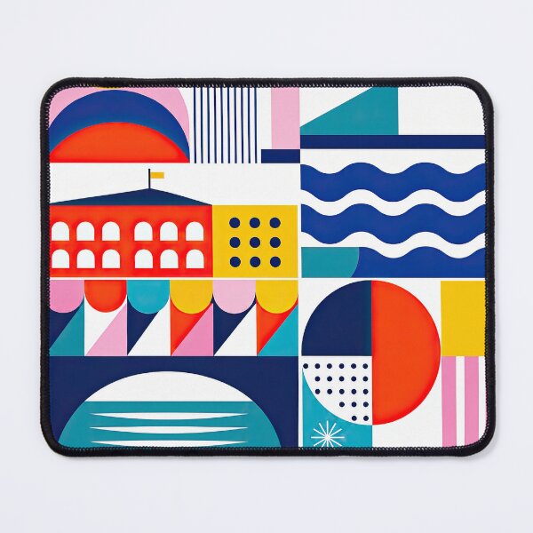Item preview, Colorful geometric poster featuring abstract architecture, waves designed and sold by ckybe.