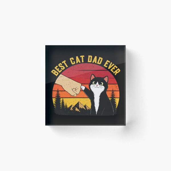 Item preview, Best Cat Dad Ever Retro Sunset Mountain Cat designed and sold by GiaoCalonas.