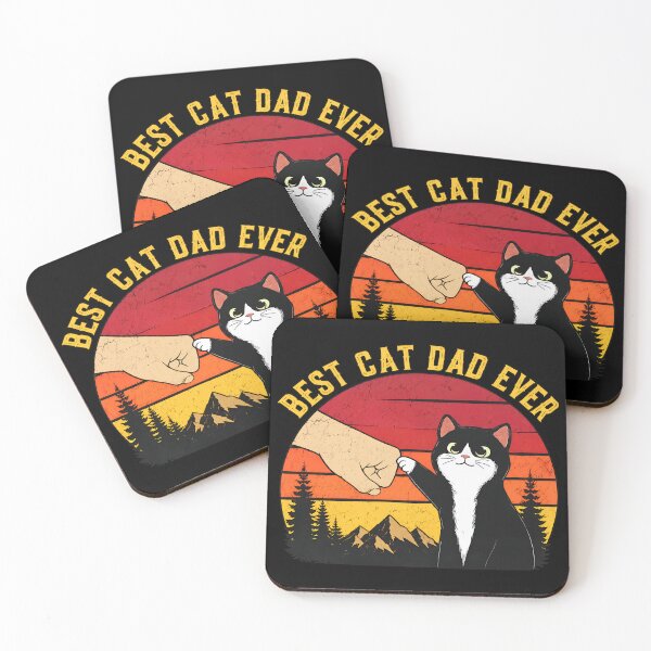Item preview, Best Cat Dad Ever Retro Sunset Mountain Cat designed and sold by GiaoCalonas.