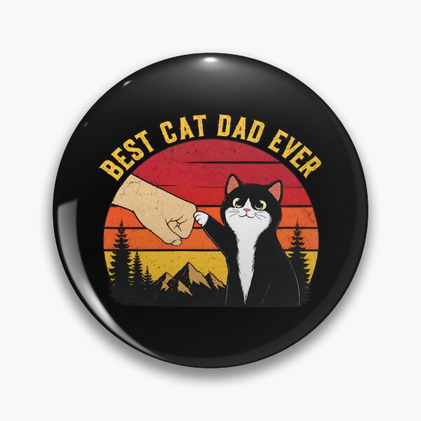 Item preview, Best Cat Dad Ever Retro Sunset Mountain Cat designed and sold by GiaoCalonas.