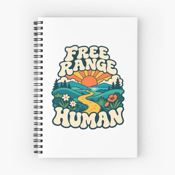 Item preview, Free Range Human - Retro Sunset Landscape designed and sold by AmericanExtremist.