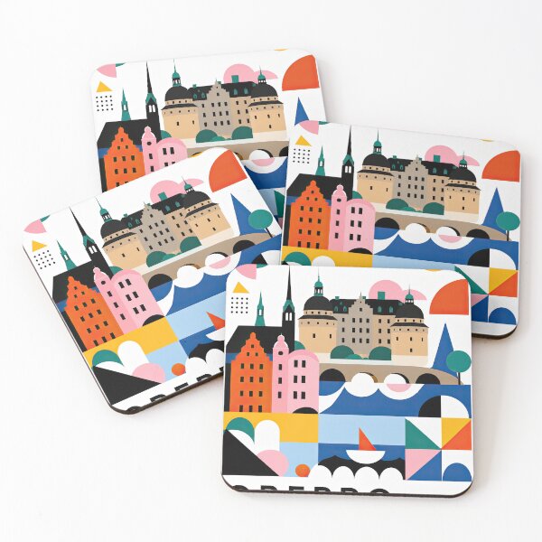 Item preview, Colorful geometric travel poster featuring rebro Castle, styliz designed and sold by ckybe.