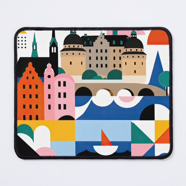 Item preview, Colorful geometric travel poster featuring rebro Castle, styliz designed and sold by ckybe.