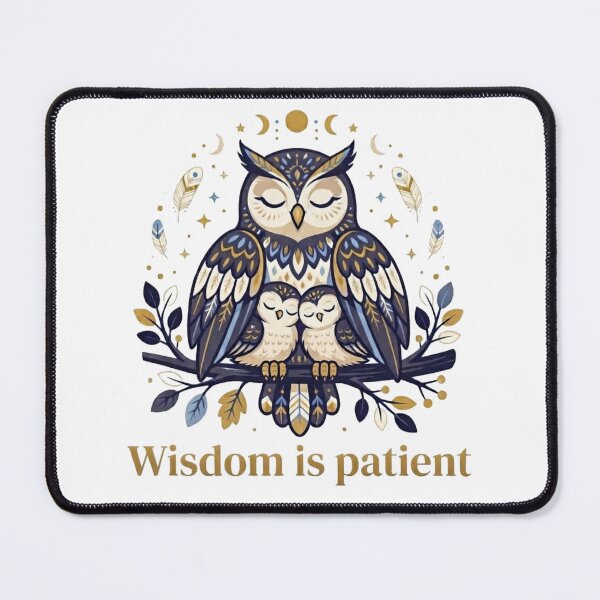 Item preview, Celestial Owl Family Illustration Wisdom is Patient designed and sold by Wildlife Wonders.