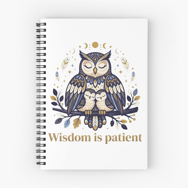 Item preview, Celestial Owl Family Illustration Wisdom is Patient designed and sold by Wildlife Wonders.