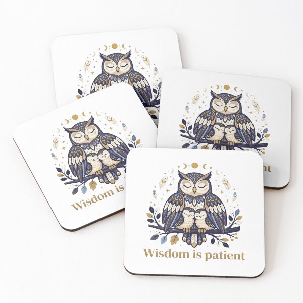 Item preview, Celestial Owl Family Illustration Wisdom is Patient designed and sold by Wildlife Wonders.