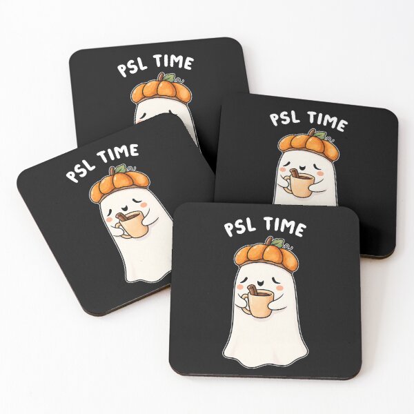 Item preview, PSL Time Ghost Holding Coffee Pumpkin Spice Latte Halloween designed and sold by MarlaMaloneShop.