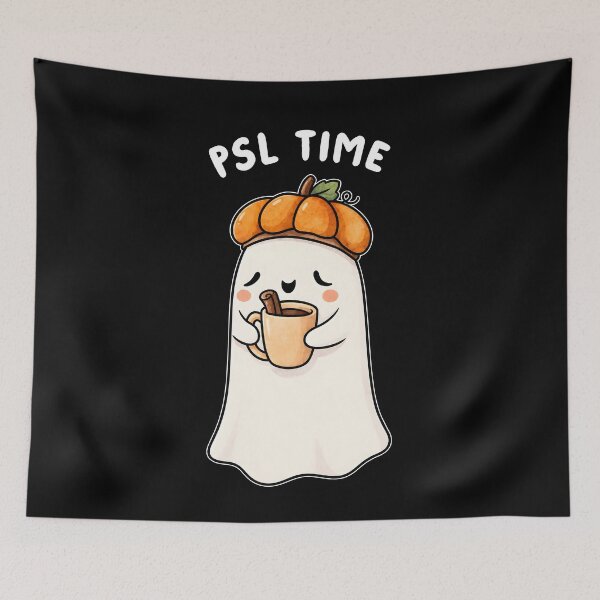 Item preview, PSL Time Ghost Holding Coffee Pumpkin Spice Latte Halloween designed and sold by MarlaMaloneShop.