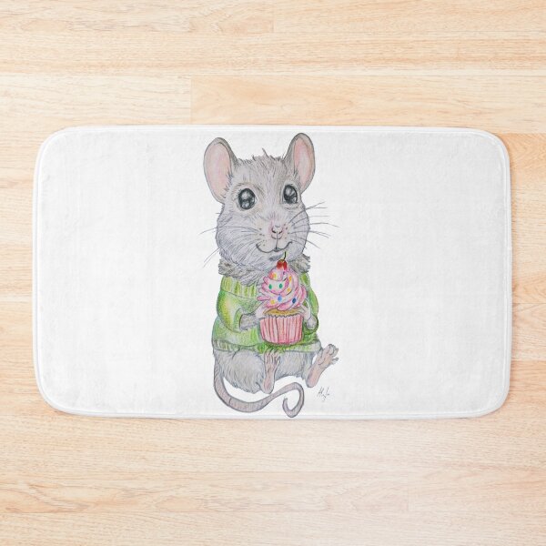 Item preview, Cute mouse with cupcake – crayon illustration designed and sold by alilu-art .