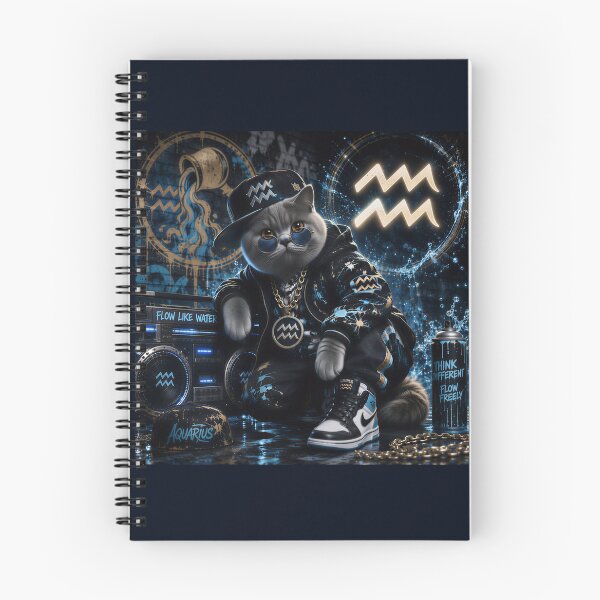 Item preview, Aquarius Cat Zodiac Cyberpunk Hip Hop Streetwear designed and sold by Soluna Studio.