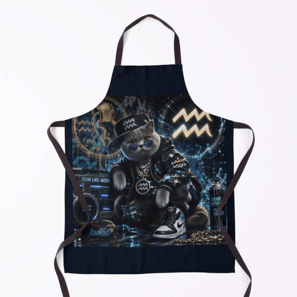 Item preview, Aquarius Cat Zodiac Cyberpunk Hip Hop Streetwear designed and sold by Soluna Studio.