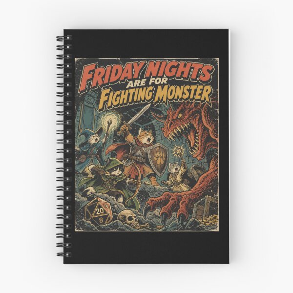 Item preview, Friday Nights Are For Fighting Monster Cat Party Art designed and sold by Yellowriversss.