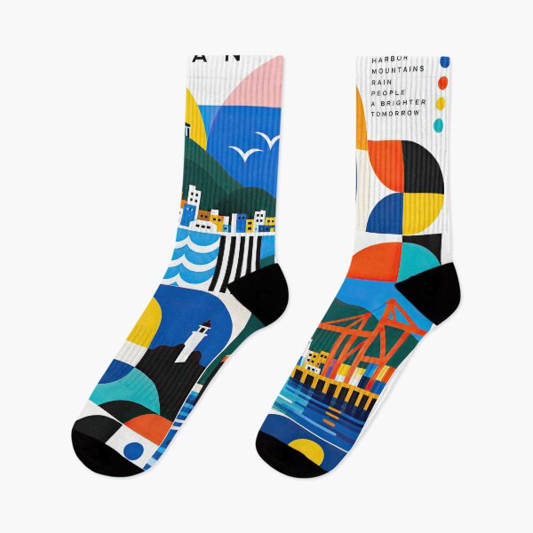 Artikelvorschau, Colorful geometric poster illustrating Taiwan with coastal city entworfen und verkauft von ckybe.