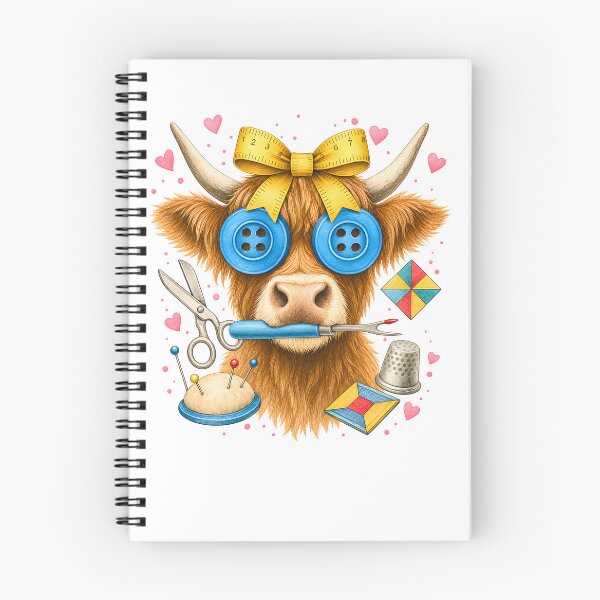 Item preview, Highland Cow Sewing Craft Buttons Scissors Thread Needle designed and sold by MarlaMaloneShop.