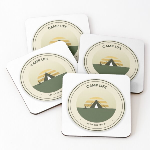 Item preview, Retro Camp Life Into The Wild Vintage Camping Badge Sticker designed and sold by VanSum.