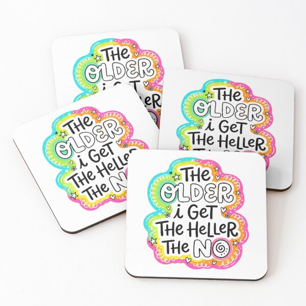 Item preview, The Older I Get The Heller The No Funny Sarcastic Quote Retro Colorful Doodle designed and sold by raedattia.
