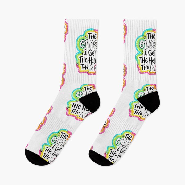 Item preview, The Older I Get The Heller The No Funny Sarcastic Quote Retro Colorful Doodle designed and sold by raedattia.