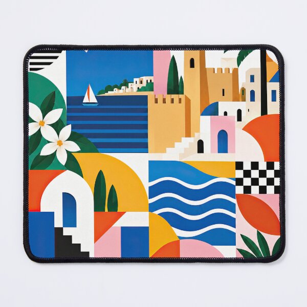Item preview, Colorful geometric travel poster featuring Hammamet, Tunisia, wi designed and sold by ckybe.