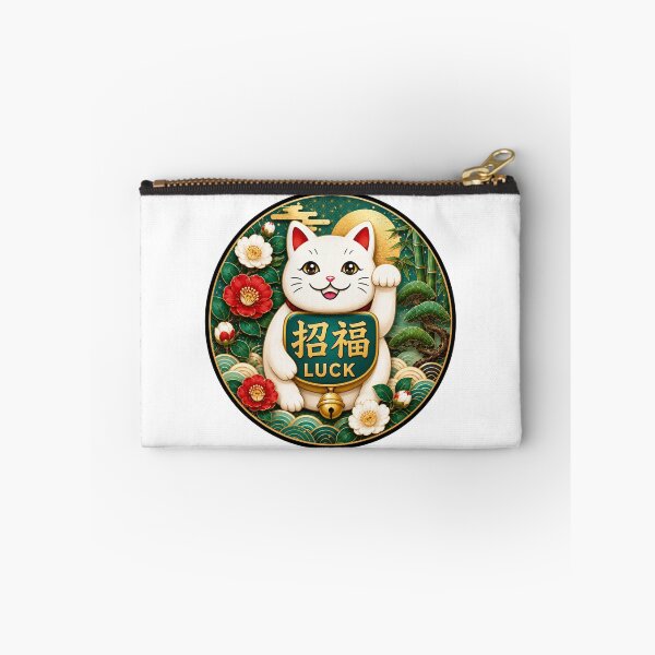 Item preview, Japanese Lucky Cat & Shofuku Kanji Art – Luck – Hisui Jade Palette designed and sold by  Miyabi Tonaegoto Art.