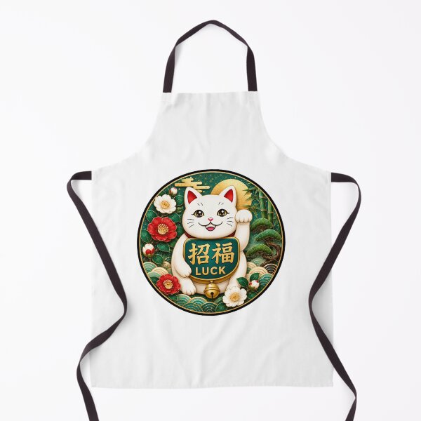 Item preview, Japanese Lucky Cat & Shofuku Kanji Art – Luck – Hisui Jade Palette designed and sold by Miyabi Tonaegoto Art.