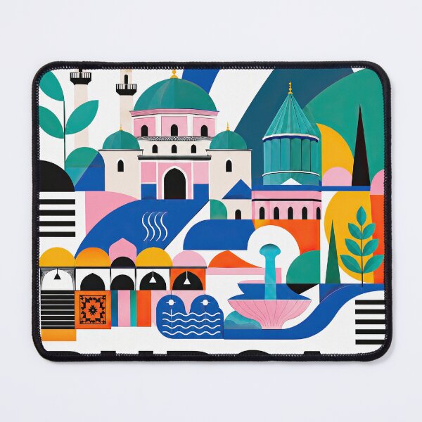 Item preview, Colorful illustrated travel poster featuring Bursa landmarks, mo designed and sold by ckybe.