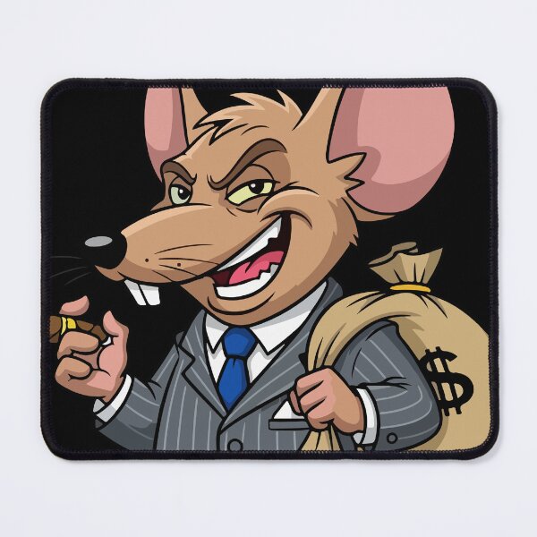 Item preview, Rich Boss Mouse with Money Bag & Cigar - Mobster Mouse Illustration designed and sold by 92160057.