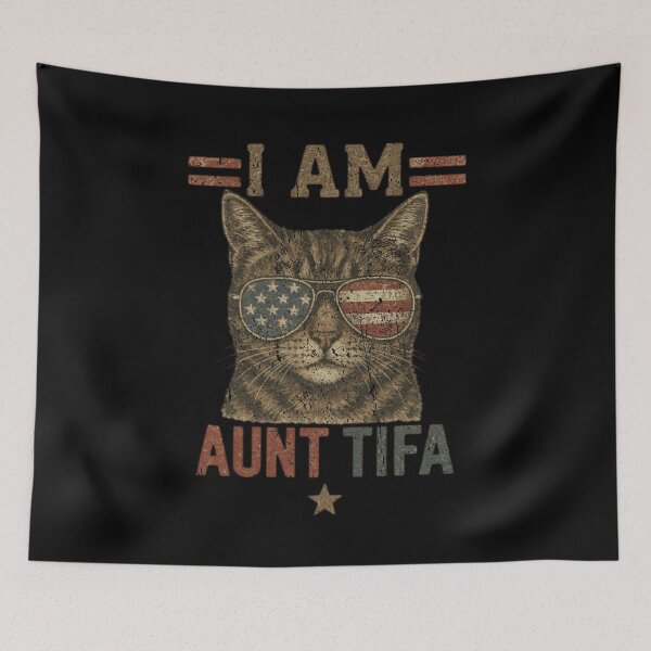 Item preview, I Am Aunt Tifa Cool Cat American Flag Sunglasses Retro Design designed and sold by SEINENGAPPI8.