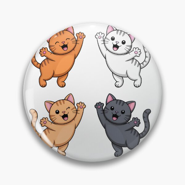 Item preview, Happy Dancing Cats — Cute Kawaii Cat Sticker Set Design designed and sold by LoFizzy.