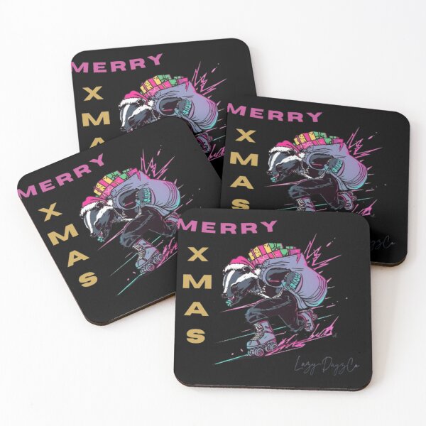 Item preview, Merry Xmas Skate Badger designed and sold by LazyDayzCo.
