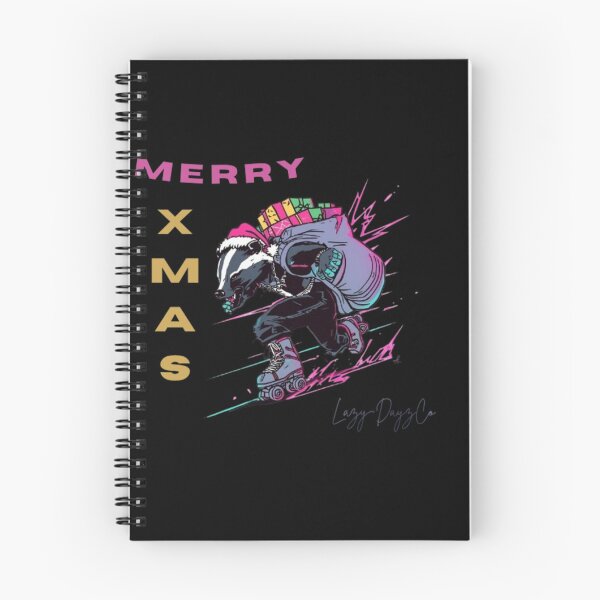 Item preview, Merry Xmas Skate Badger designed and sold by LazyDayzCo.
