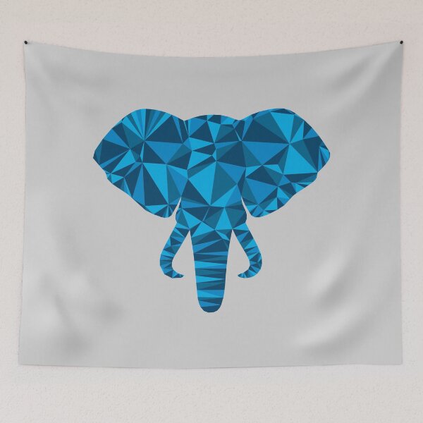 Item preview, Geometric Elephant Head | Cubist Low Poly Art designed and sold by MammothArt.