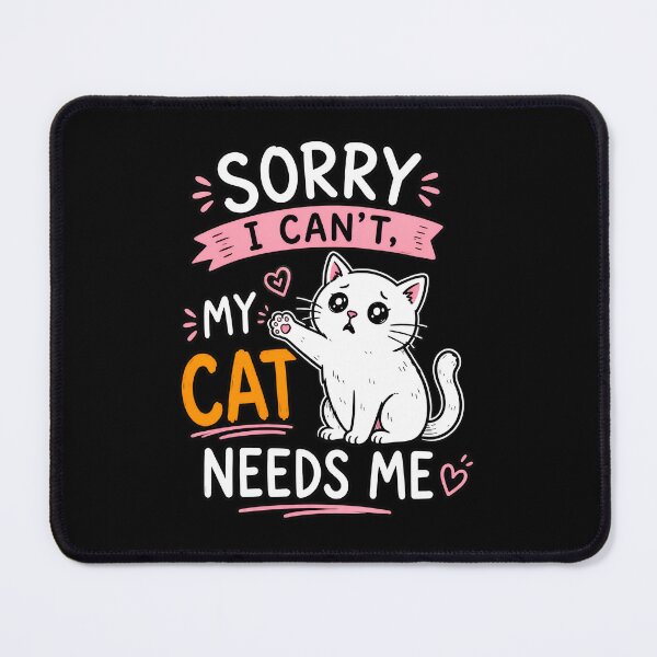 Item preview, Sorry I Can't My Cat Needs Me Cute Cat Lover Gift designed and sold by GiaoCalonas.