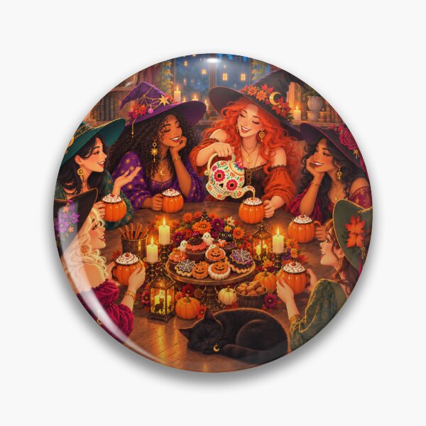 Item preview, Witches Tea Party Halloween Illustration designed and sold by DudasAmiles.