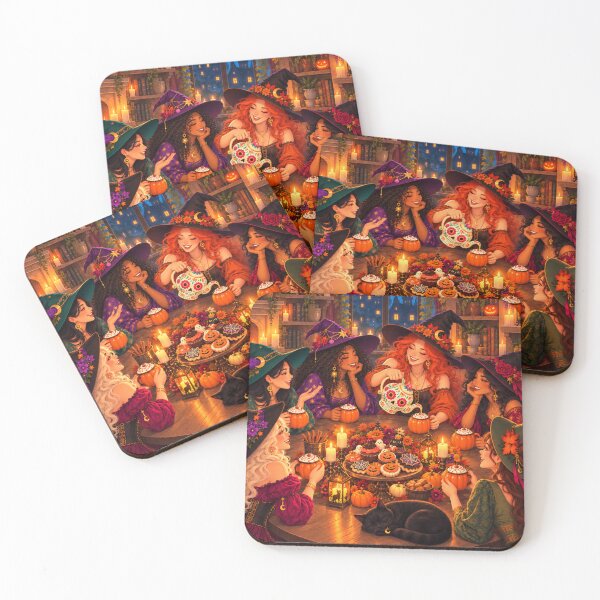 Item preview, Witches Tea Party Halloween Illustration designed and sold by DudasAmiles.