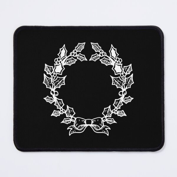 Item preview, White Vintage Holly Wreath Christmas Design designed and sold by pattern-archive.