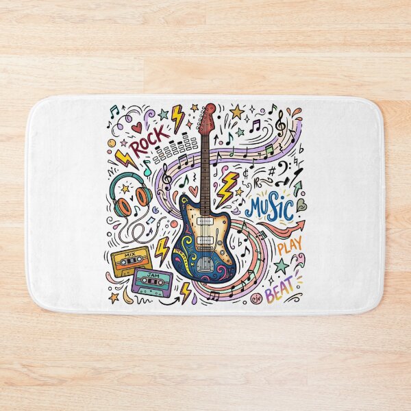 Item preview, Retro Rock Guitar Music Doodle Art - Glen Hansard Inspired Tribute designed and sold by BS Creations.