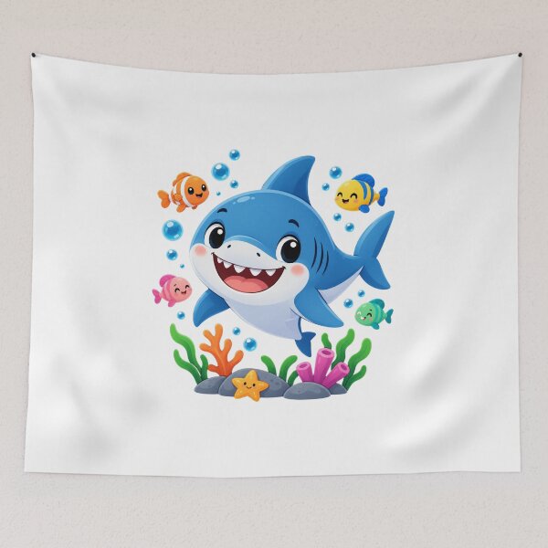 Item preview, Cute Happy Shark and Ocean Friends designed and sold by MySthore.